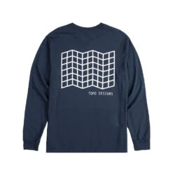 Grid Map Tee LS (Herre) -Osprey || Icebreaker || Patagonia Butikk Topo Grid Map Tee LS Herre Navy baksiden